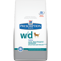 Hills Canine W/D Diabetic, Baixa Gordura, Gastrointestinal - 3,8 kg